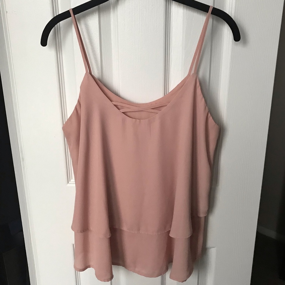 Blush Pink Sleeveless Blouse - Picture 2 of 6